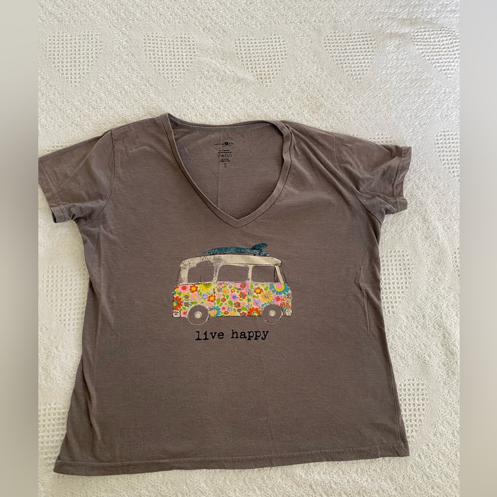 Natural Life Boho Hippie Camper Tshirt Live Happy Women’s Small Preowned
